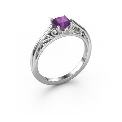 Engagement ring Shannon cus 950 platinum amethyst 5 mm