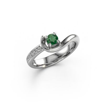 Engagement ring Ceylin 950 platinum emerald 4 mm