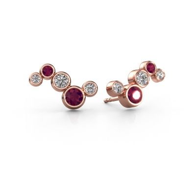 Earrings Ryan 585 rose gold rhodolite 4 mm