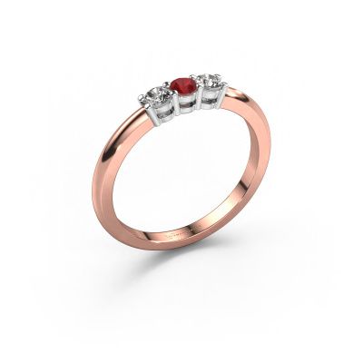 Ring Michelle 3 585 rose gold ruby 3.7 mm