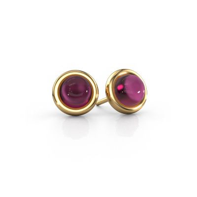 Stud earrings Jodi 585 gold rhodolite 4,5 mm