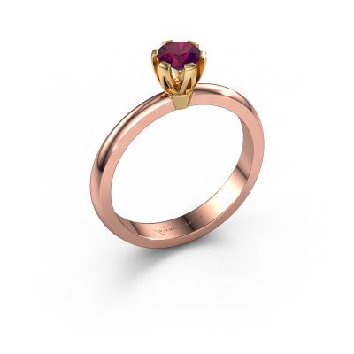Verlobungsring Julia 585 Roségold Rhodolit 4 mm