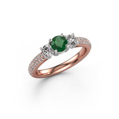 Engagement ring Marielle RND 585 rose gold emerald 6 mm