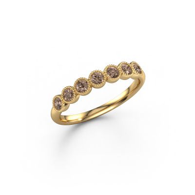 Bague Mariam half 585 or jaune diamant brun 0.385 crt