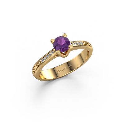 Engagement ring Mei 585 gold amethyst 4.7 mm