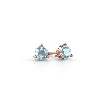 Stud earrings Somer 585 rose gold aquamarine 4.7 mm