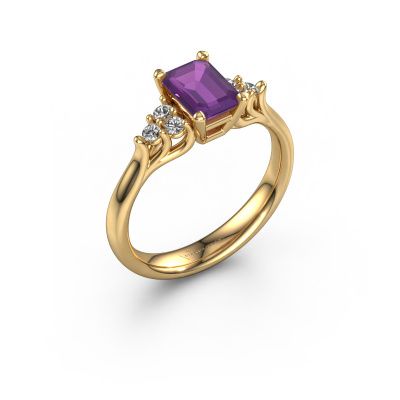 Engagement ring Monika EME 585 gold amethyst 7x5 mm