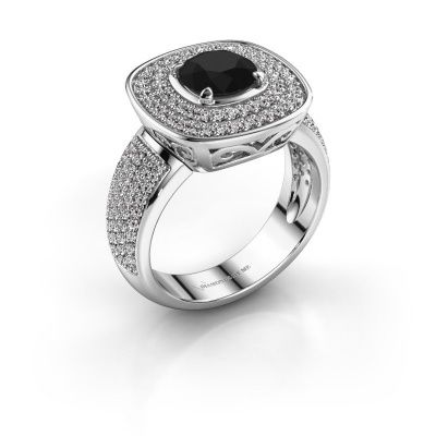 Ring Eliana 585 witgoud zwarte diamant 1.70 crt