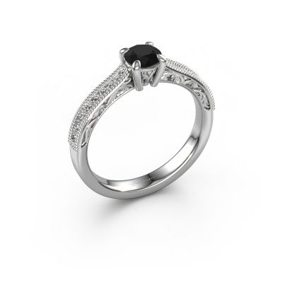 Engagement ring Shonta RND 585 white gold black diamond 0.614 crt