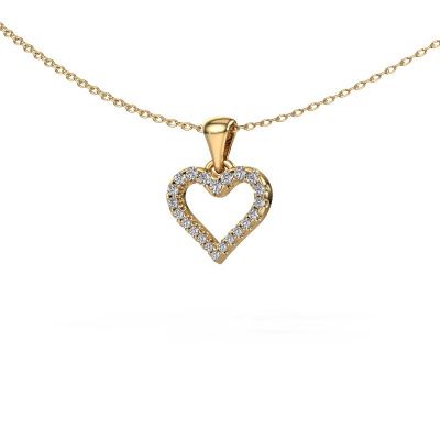 Pendant Heart 7 585 gold lab-grown diamond 0.178 crt