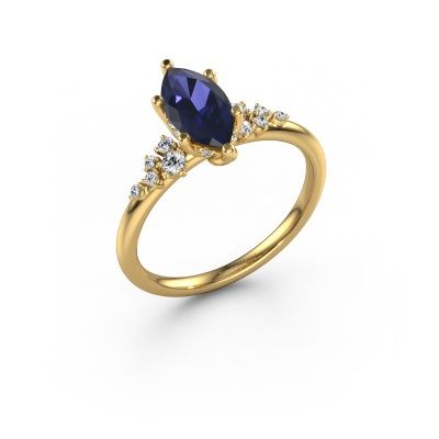 Engagement ring Emma MRQ 585 gold sapphire 10x5 mm