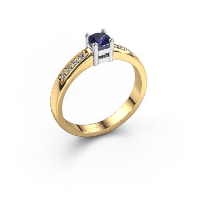 Engagement ring Eline 2 585 gold sapphire 3.7 mm