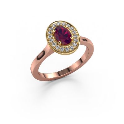 Ring Madelon 1 585 rose gold rhodolite 7x5 mm