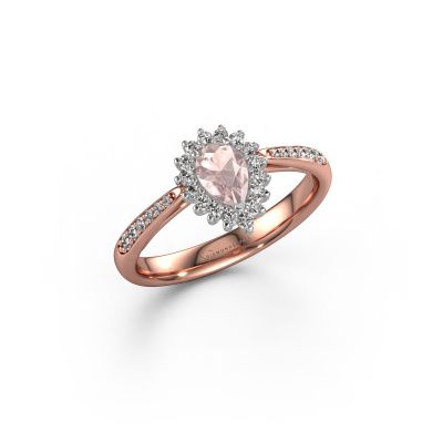 Engagement ring Tilly per 2 585 rose gold morganite champagne 6x4 mm