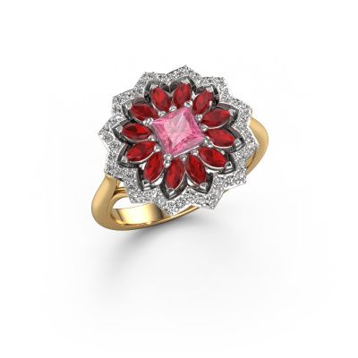 Bague de fiançailles Franka 585 or jaune saphir rose 4 mm