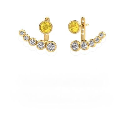 Boucles d'oreilles Wendy 585 or jaune saphir jaune 5 mm