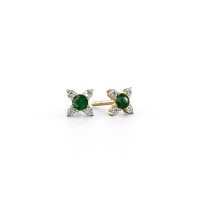 Earrings Nina 585 gold emerald 3 mm