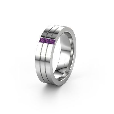 Wedding ring WH0428L16BP 950 platinum amethyst ±0.24x0.08 in