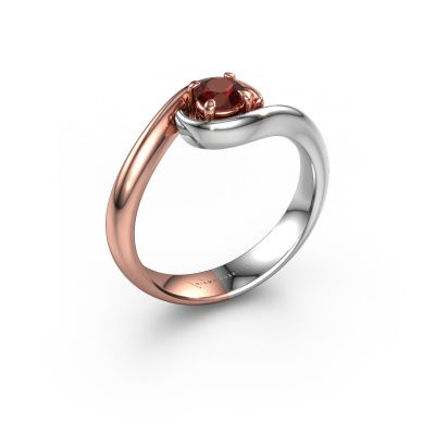 Verlobungsring Linn 585 Roségold Granat 4.2 mm