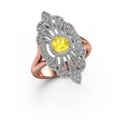 Engagement ring Hanna 585 rose gold yellow sapphire 5 mm