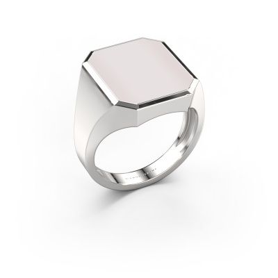 Zegelring Lars 5 light 585 witgoud rode lagensteen 16x13 mm