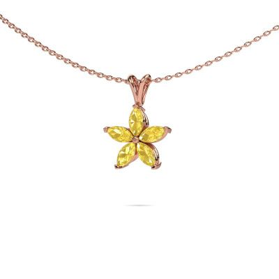 Pendant Sylvana 585 rose gold yellow sapphire 5x2.5 mm