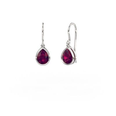Earrings Lavon PER 585 white gold rhodolite 8x6 mm