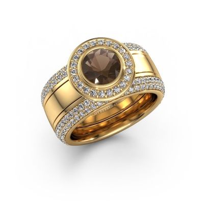 Ring Roxie 585 gold smokey quartz 6.5 mm
