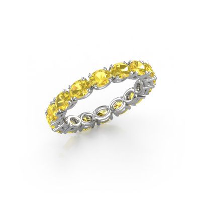 Ring Vivienne OVL 4x3 585 white gold yellow sapphire 4x3 mm
