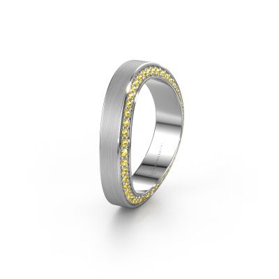 Wedding ring WH2029AM 585 white gold yellow sapphire ±0.20x0.09in