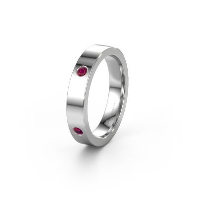 Wedding ring WH0104L14BP 585 white gold rhodolite 2.2 mm ±0.16x0.08 in