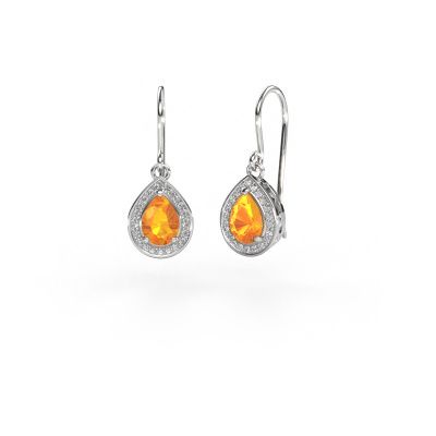 Pendants d'oreilles Beverlee 1 950 platine citrine 7x5 mm