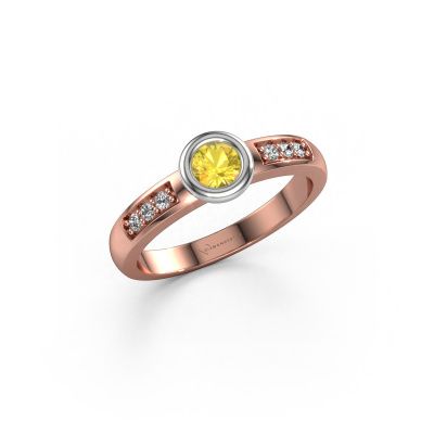 Engagement ring Lieke 585 rose gold yellow sapphire 4 mm
