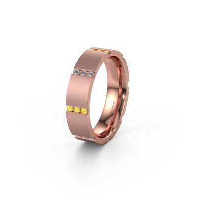 Wedding ring WH0135L15BM 585 rose gold yellow sapphire ±0.20x0.08 in