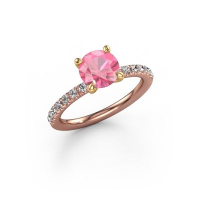 Engagement ring Crystal RND 2 585 rose gold pink sapphire 7 mm
