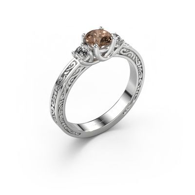 Engagement ring Betty 1 585 white gold brown diamond 0.70 crt