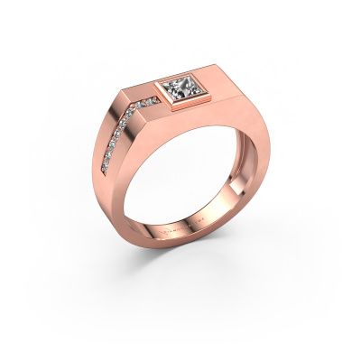 Bague pour homme Robertus 1 585 or rose zircone 4 mm