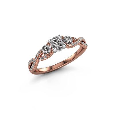 Verlovingsring Marilou RND 585 rosé goud diamant 0.66 crt