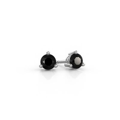 Clous d'oreilles Somer 585 or blanc diamant noir 0.48 crt