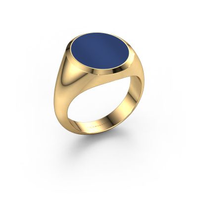 Chevalière Herman 5 585 or jaune lapis lazuli 15x13 mm
