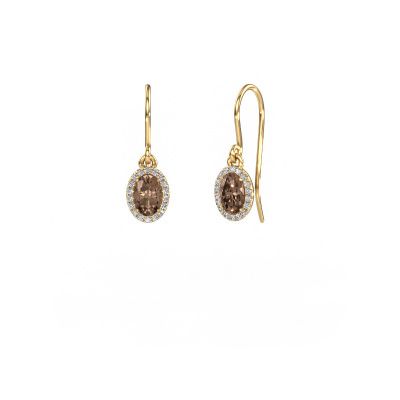Drop earrings Seline ovl 585 gold brown diamond 0.96 crt