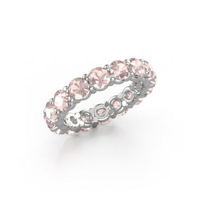 Stackable ring Heddy rnd 4.0 585 white gold morganite champagne 4 mm