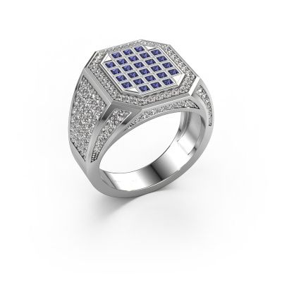 Bague pour homme Bjorn 950 platine saphir 1.5 mm