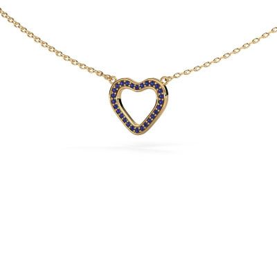 Pendant Heart 3 585 gold sapphire 0.8 mm