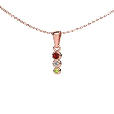 Hanger Felica 585 rosé goud granaat 2.7 mm