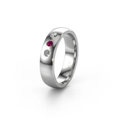 Wedding ring WH0114L25BP 585 white gold rhodolite ±0.20x0.08 in