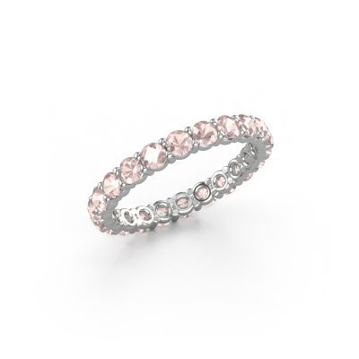 Stackable ring Heddy rnd 2.7 585 white gold morganite champagne 2.7 mm