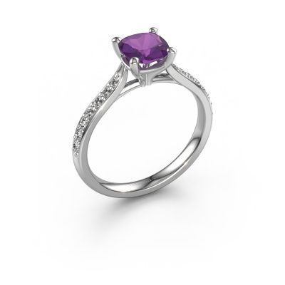 Verlobungsring Mignon cus 2 585 Weißgold Amethyst 6 mm