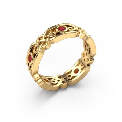 Ehering Rosa 585 Gold Rubin ±5x2 mm