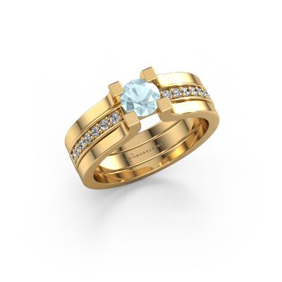 Engagement ring Myrthe 585 gold aquamarine 5 mm
